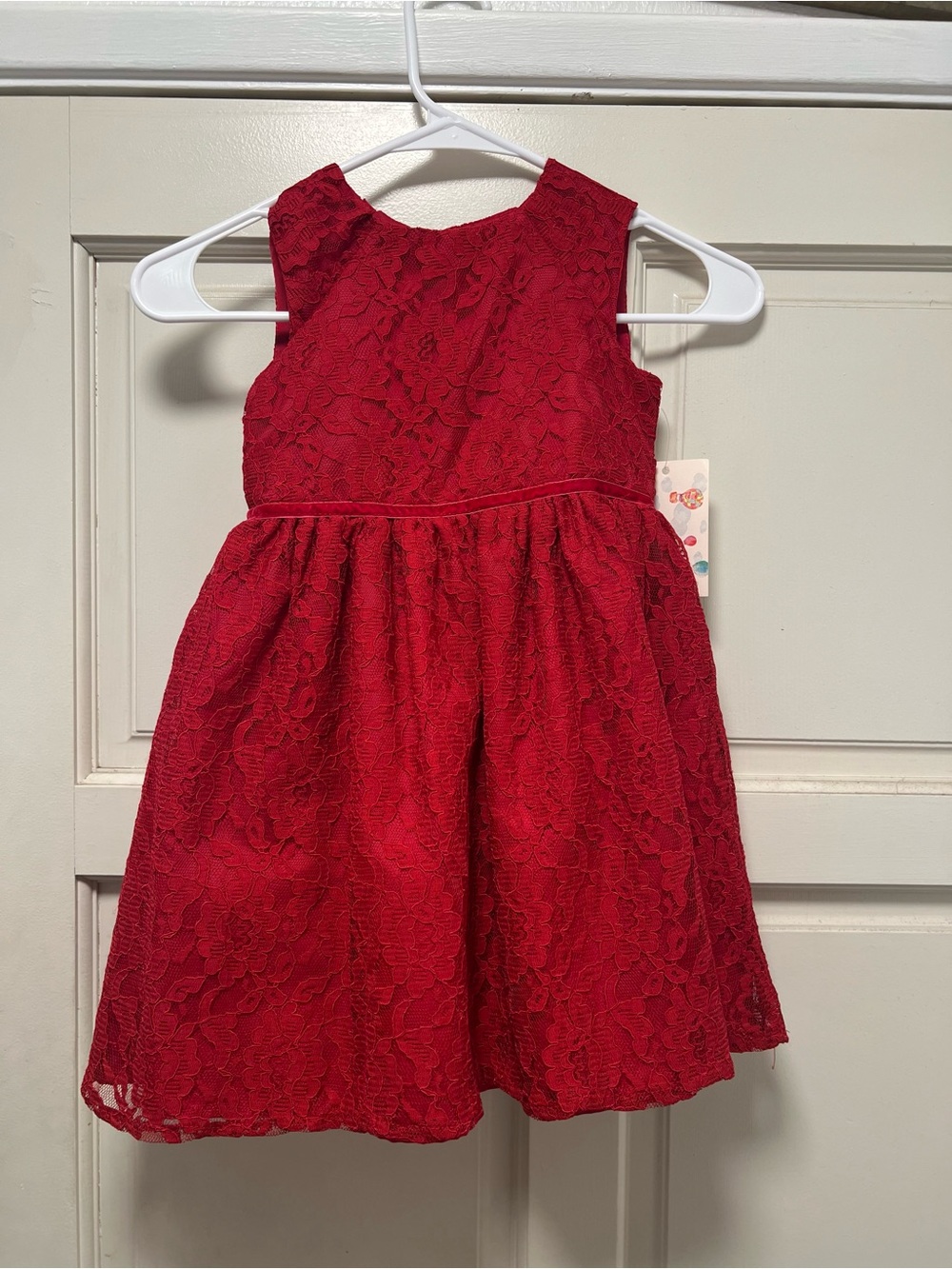 Girls Red Lace Dress